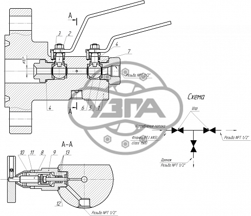 Клапан перехода Dn50 Pn160 10Х17Н13М2Т