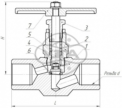 Клапан запорный Dn40 Pn100 муфтовый 09Г2С 15лс68нж