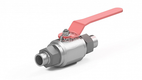 Кран шаровой разборный двухсоставной штуцерно-ниппельный Dn10 Pn16 09Г2С 11лс45п