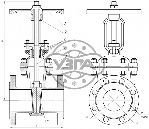 Задвижка клиновая литая фланцевая Dn50 Pn40 08Х18Н9 30нж15нж