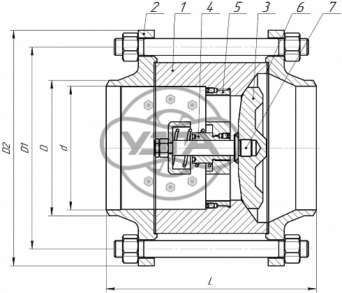 Клапан обратный тарельчатый Dn150 Pn40 12Х18Н9Т